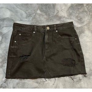 Garage Black Denim Skirt